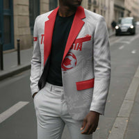 Custom Tunisia Football Blazer 2026 Eagles of Carthage White Grunge - Wonder Print Shop