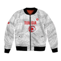 Custom Tunisia Football Bomber Jacket 2026 Eagles of Carthage White Grunge - Wonder Print Shop