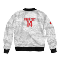 Custom Tunisia Football Bomber Jacket 2026 Eagles of Carthage White Grunge - Wonder Print Shop