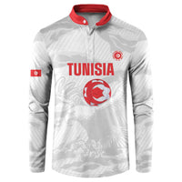 Custom Tunisia Football Button Sweatshirt 2026 Eagles of Carthage White Grunge