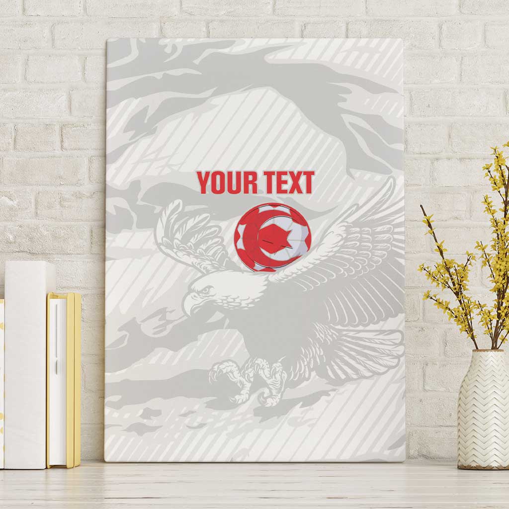 Custom Tunisia Football Canvas Wall Art 2026 Eagles of Carthage White Grunge - Wonder Print Shop