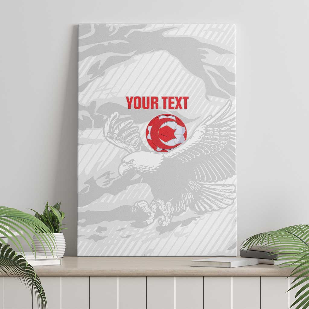 Custom Tunisia Football Canvas Wall Art 2026 Eagles of Carthage White Grunge - Wonder Print Shop
