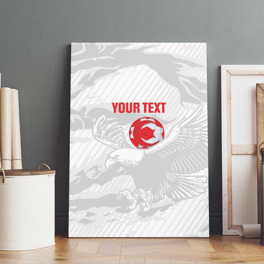 Custom Tunisia Football Canvas Wall Art 2026 Eagles of Carthage White Grunge - Wonder Print Shop