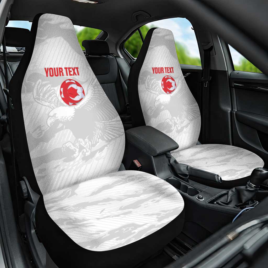 Custom Tunisia Football Car Seat Cover 2026 Eagles of Carthage White Grunge - Wonder Print Shop