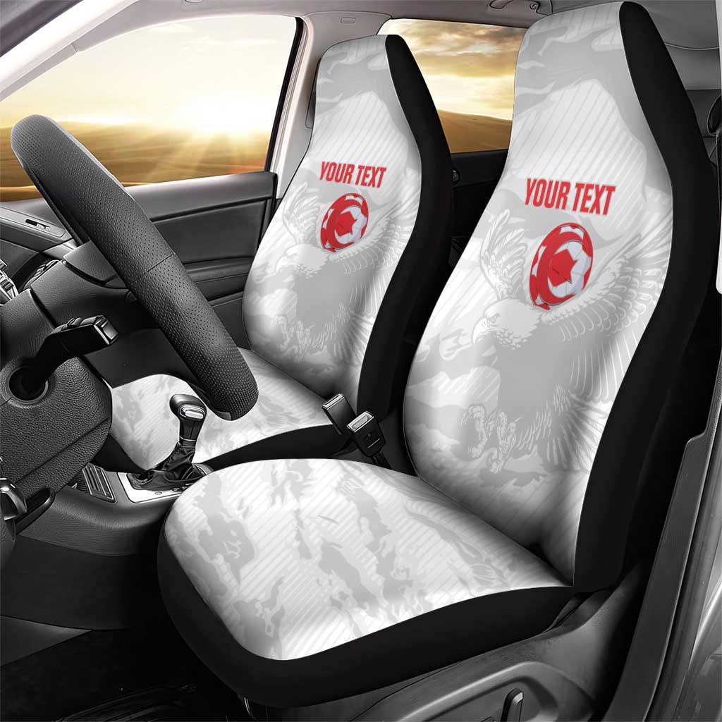 Custom Tunisia Football Car Seat Cover 2026 Eagles of Carthage White Grunge - Wonder Print Shop
