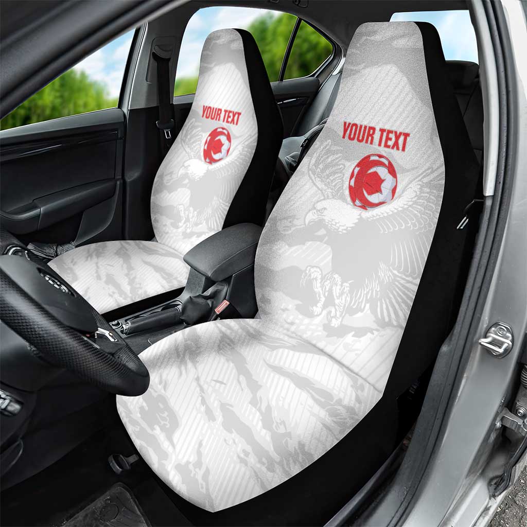 Custom Tunisia Football Car Seat Cover 2026 Eagles of Carthage White Grunge - Wonder Print Shop