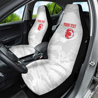 Custom Tunisia Football Car Seat Cover 2026 Eagles of Carthage White Grunge - Wonder Print Shop