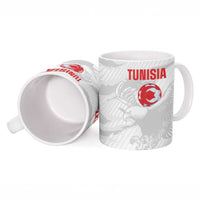 Custom Tunisia Football Ceramic Mug 2026 Eagles of Carthage White Grunge - Wonder Print Shop