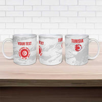 Custom Tunisia Football Ceramic Mug 2026 Eagles of Carthage White Grunge - Wonder Print Shop