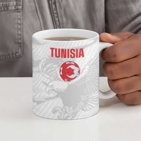 Custom Tunisia Football Ceramic Mug 2026 Eagles of Carthage White Grunge - Wonder Print Shop