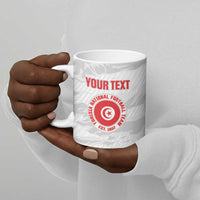 Custom Tunisia Football Ceramic Mug 2026 Eagles of Carthage White Grunge - Wonder Print Shop