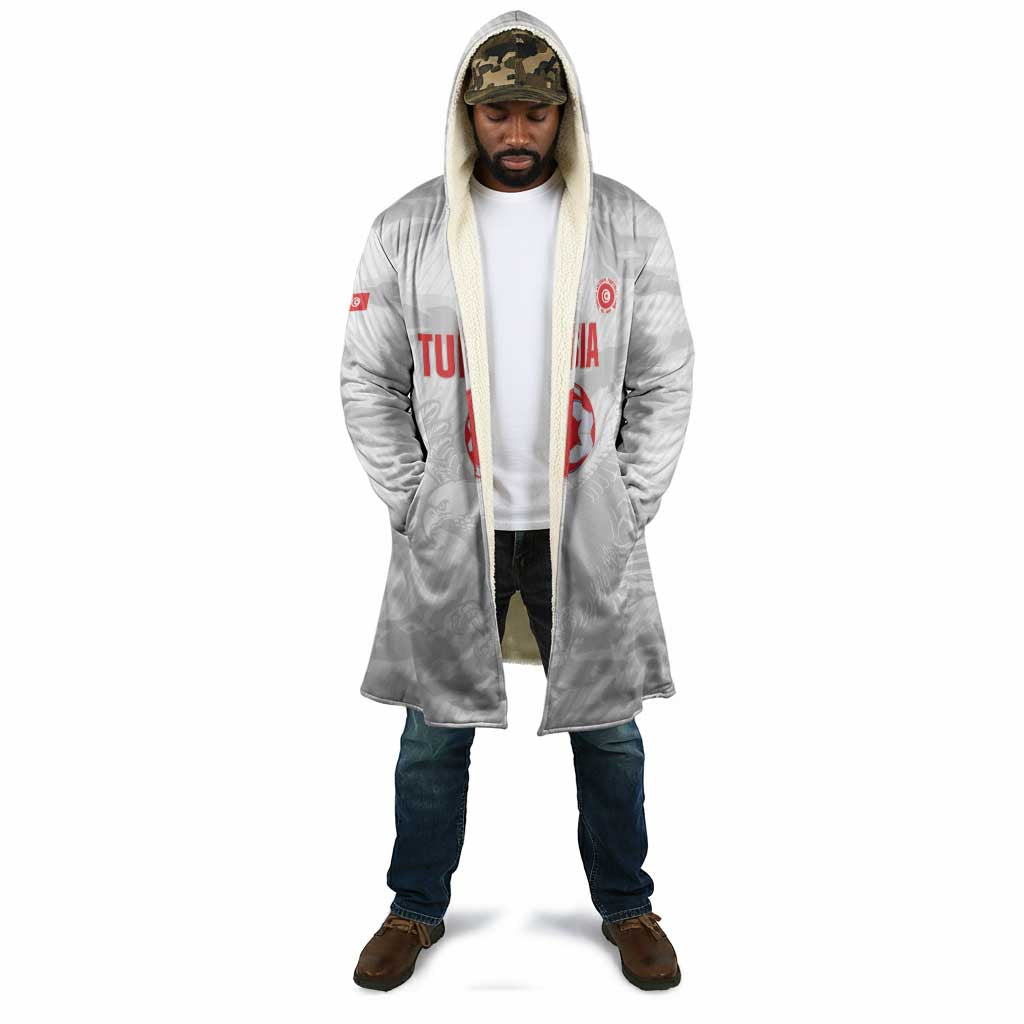 Custom Tunisia Football Cloak 2026 Eagles of Carthage White Grunge - Wonder Print Shop