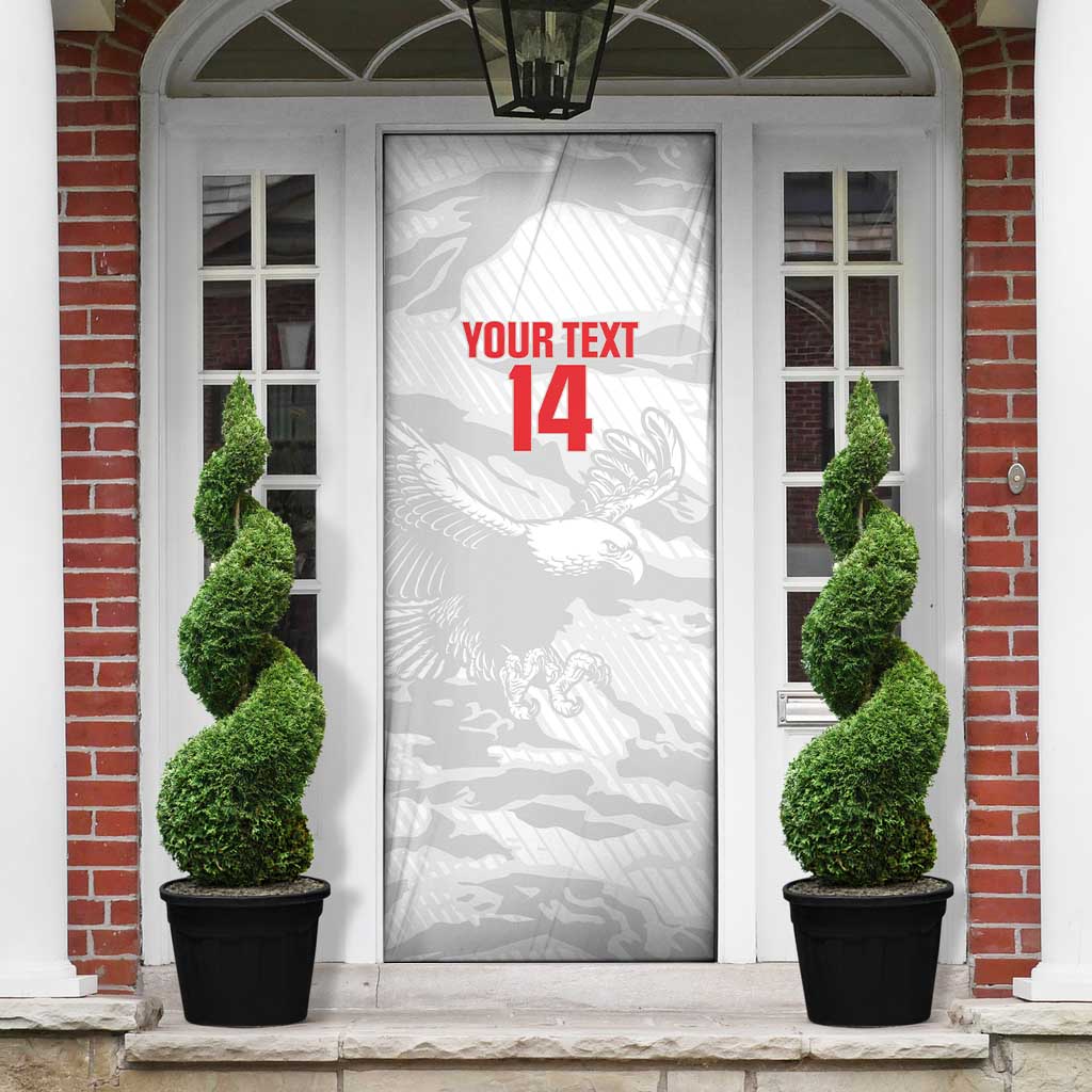 Custom Tunisia Football Door Cover 2026 Eagles of Carthage White Grunge - Wonder Print Shop