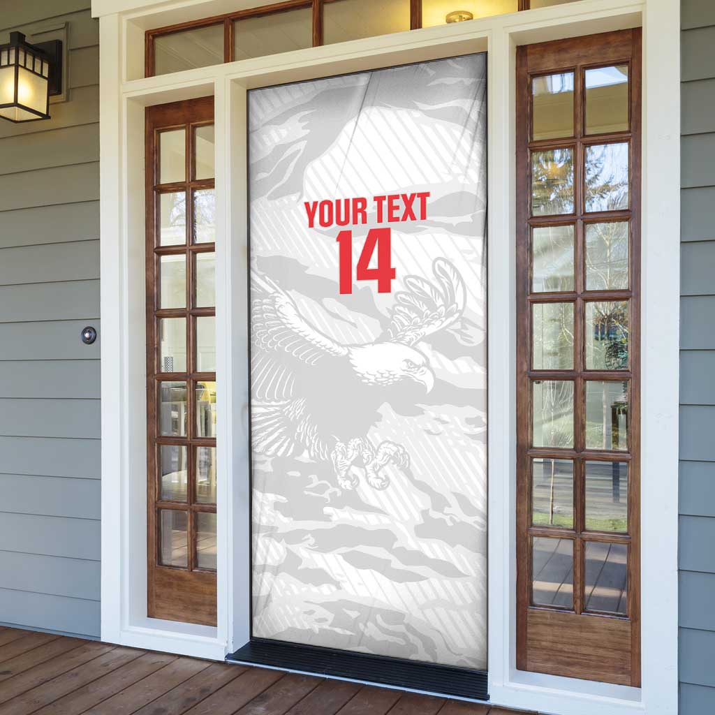 Custom Tunisia Football Door Cover 2026 Eagles of Carthage White Grunge - Wonder Print Shop