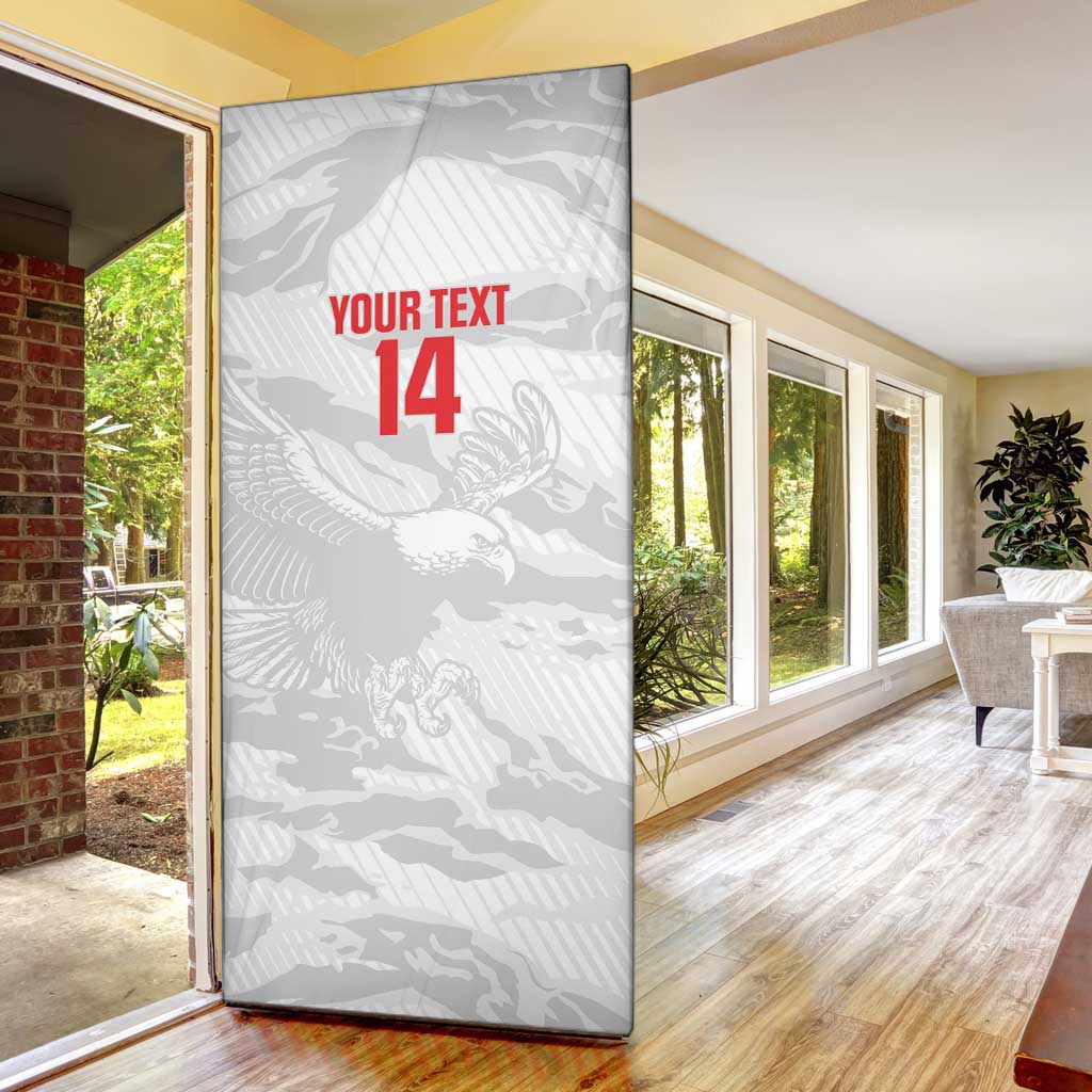 Custom Tunisia Football Door Cover 2026 Eagles of Carthage White Grunge - Wonder Print Shop
