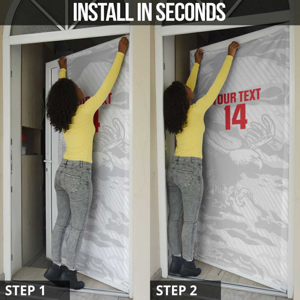 Custom Tunisia Football Door Cover 2026 Eagles of Carthage White Grunge - Wonder Print Shop