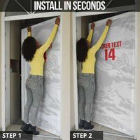 Custom Tunisia Football Door Cover 2026 Eagles of Carthage White Grunge - Wonder Print Shop