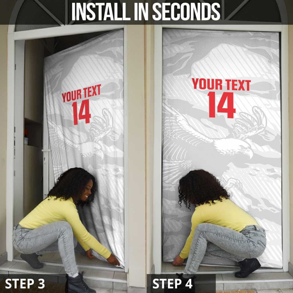 Custom Tunisia Football Door Cover 2026 Eagles of Carthage White Grunge - Wonder Print Shop