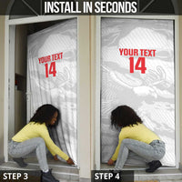 Custom Tunisia Football Door Cover 2026 Eagles of Carthage White Grunge - Wonder Print Shop