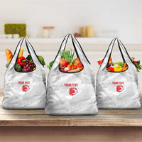 Custom Tunisia Football Grocery Bag 2026 Eagles of Carthage White Grunge - Wonder Print Shop