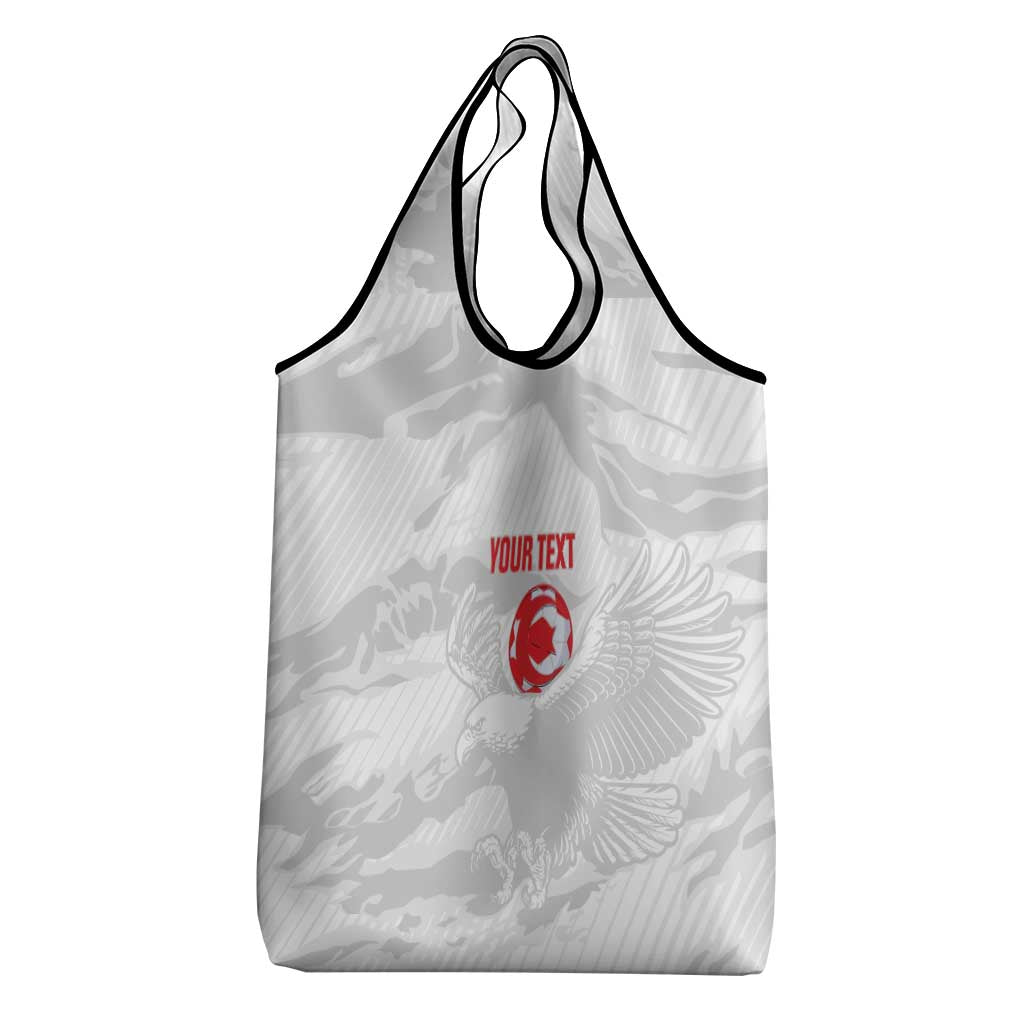 Custom Tunisia Football Grocery Bag 2026 Eagles of Carthage White Grunge - Wonder Print Shop