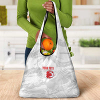 Custom Tunisia Football Grocery Bag 2026 Eagles of Carthage White Grunge - Wonder Print Shop