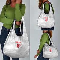 Custom Tunisia Football Grocery Bag 2026 Eagles of Carthage White Grunge - Wonder Print Shop