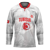 Custom Tunisia Football Hockey Jersey 2026 Eagles of Carthage White Grunge - Wonder Print Shop