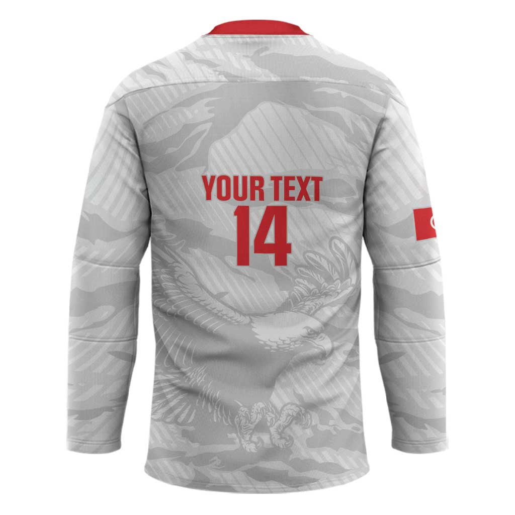 Custom Tunisia Football Hockey Jersey 2026 Eagles of Carthage White Grunge - Wonder Print Shop