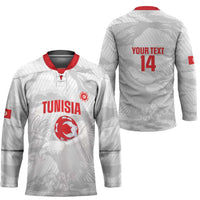 Custom Tunisia Football Hockey Jersey 2026 Eagles of Carthage White Grunge - Wonder Print Shop