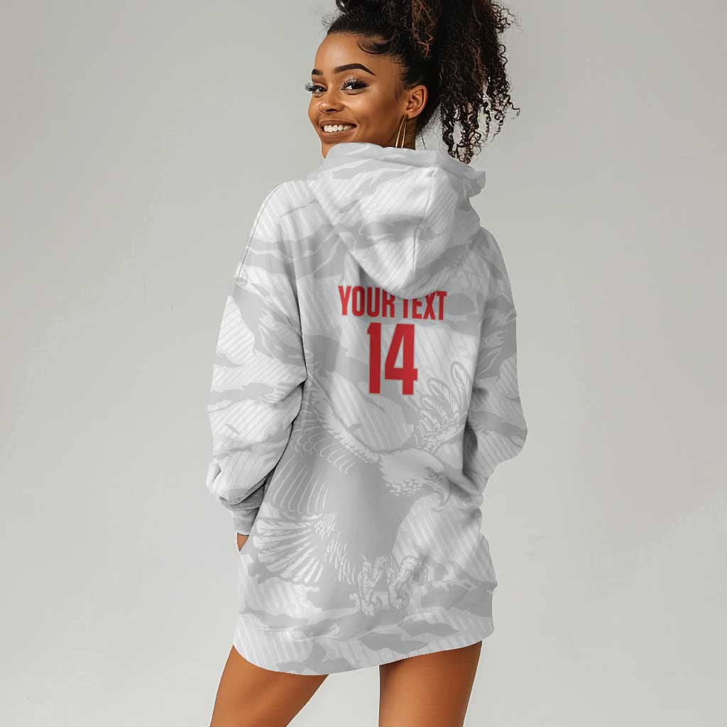 Custom Tunisia Football Hoodie Dress 2026 Eagles of Carthage White Grunge - Wonder Print Shop
