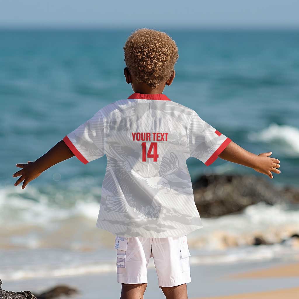Custom Tunisia Football Kid Hawaiian Shirt 2026 Eagles of Carthage White Grunge LT14