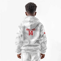 Custom Tunisia Football Kid Hoodie 2026 Eagles of Carthage White Grunge - Wonder Print Shop