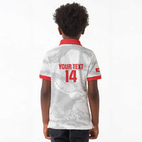 Custom Tunisia Football Kid Polo Shirt 2026 Eagles of Carthage White Grunge LT14