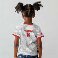 Custom Tunisia Football Kid T shirt 2026 Eagles of Carthage White Grunge LT14
