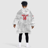 Custom Tunisia Football Kid Wearable Blanket Hoodie 2026 Eagles of Carthage White Grunge - Wonder Print Shop