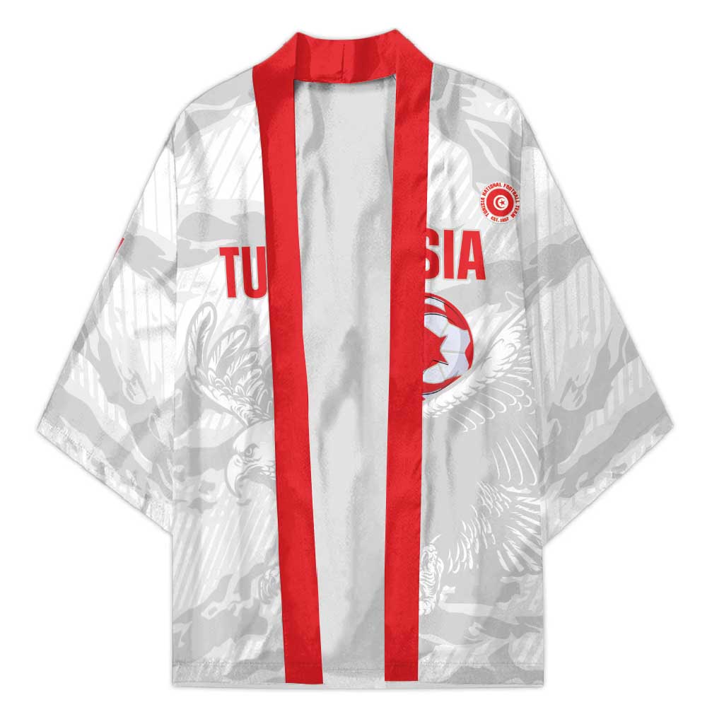 Custom Tunisia Football Kimono 2026 Eagles of Carthage White Grunge - Wonder Print Shop