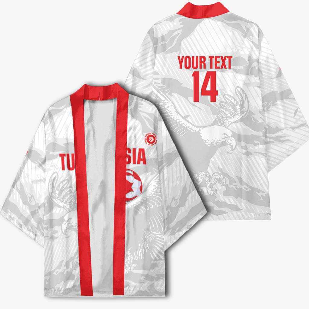 Custom Tunisia Football Kimono 2026 Eagles of Carthage White Grunge - Wonder Print Shop