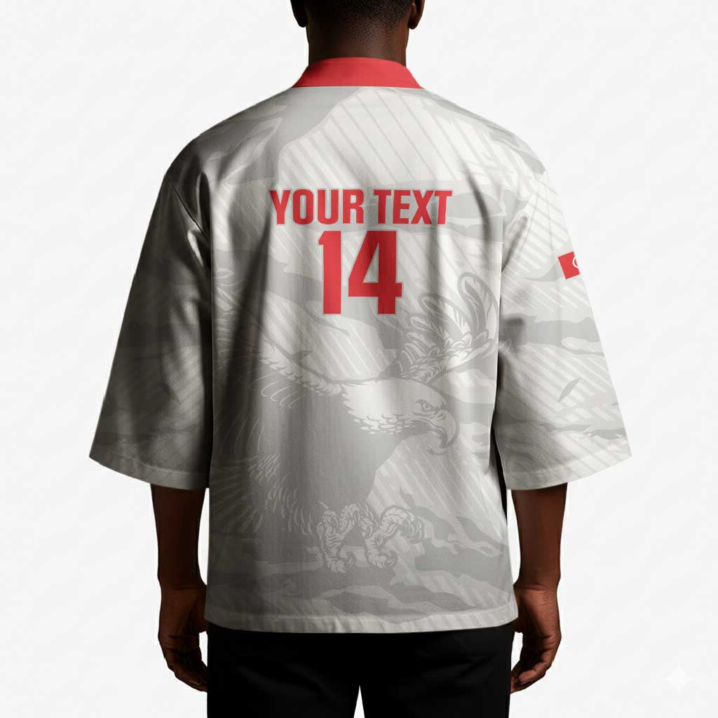 Custom Tunisia Football Kimono 2026 Eagles of Carthage White Grunge - Wonder Print Shop