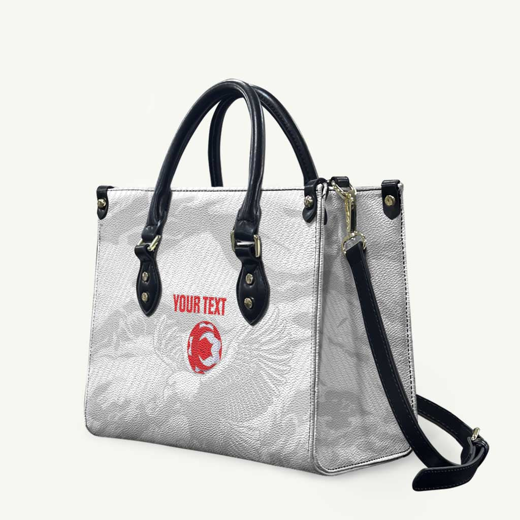 Custom Tunisia Football Leather Bag 2026 Eagles of Carthage White Grunge - Wonder Print Shop
