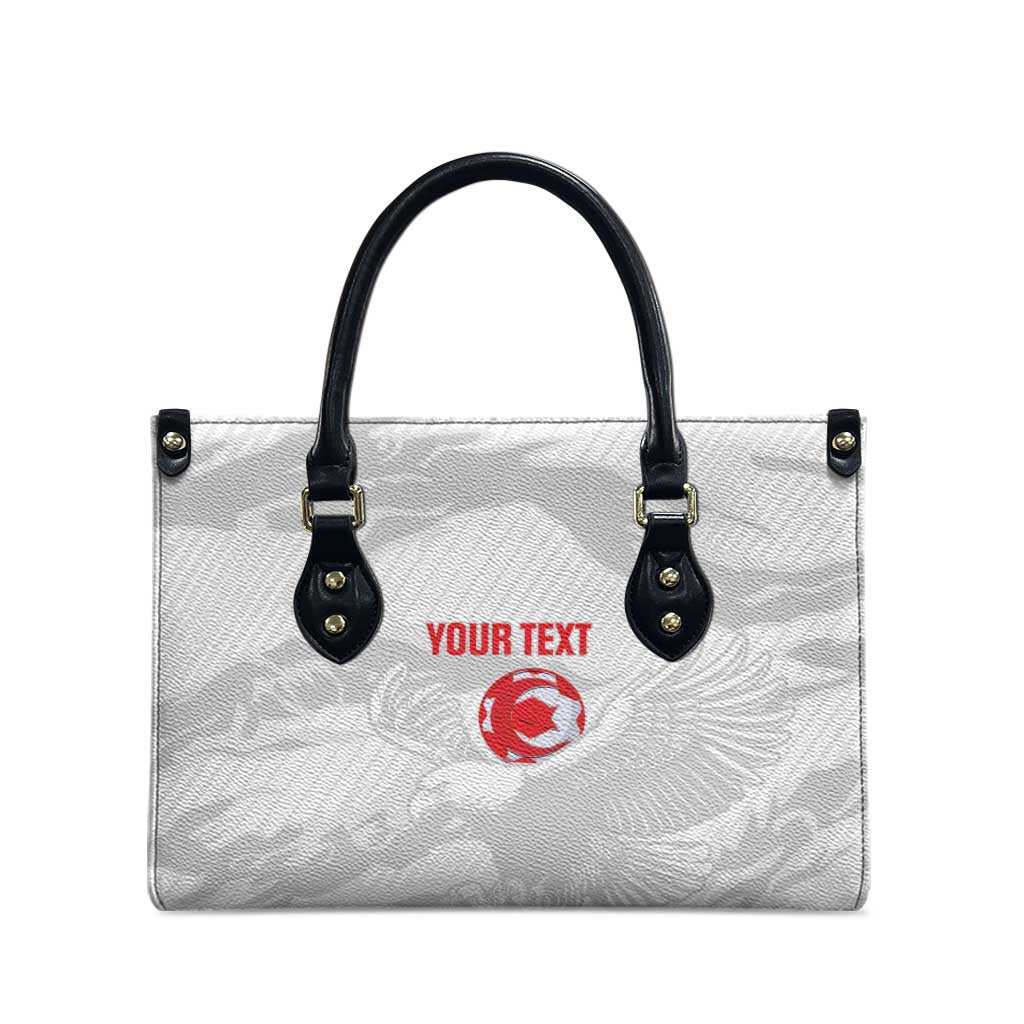 Custom Tunisia Football Leather Bag 2026 Eagles of Carthage White Grunge - Wonder Print Shop