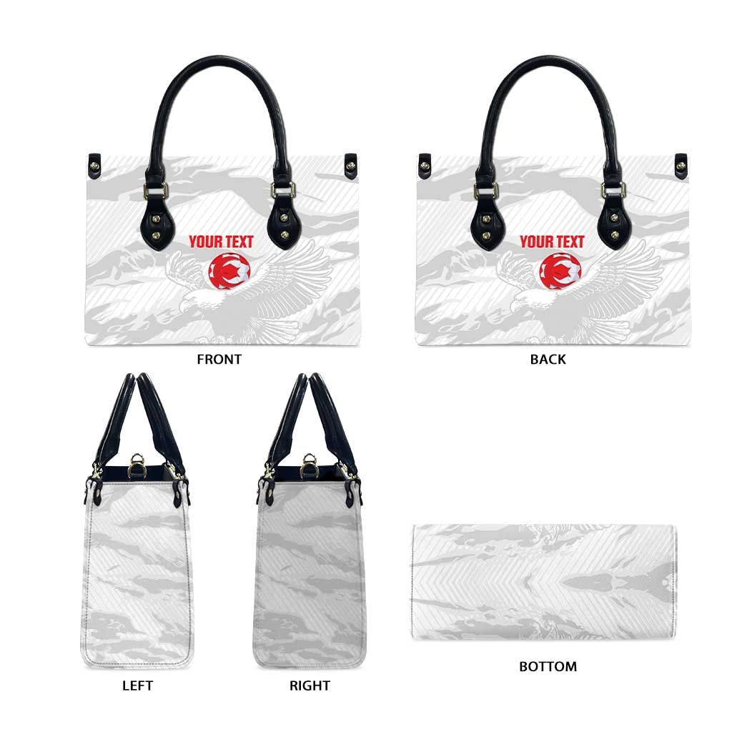 Custom Tunisia Football Leather Bag 2026 Eagles of Carthage White Grunge - Wonder Print Shop