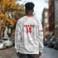 Custom Tunisia Football Long Sleeve Shirt 2026 Eagles of Carthage White Grunge - Wonder Print Shop