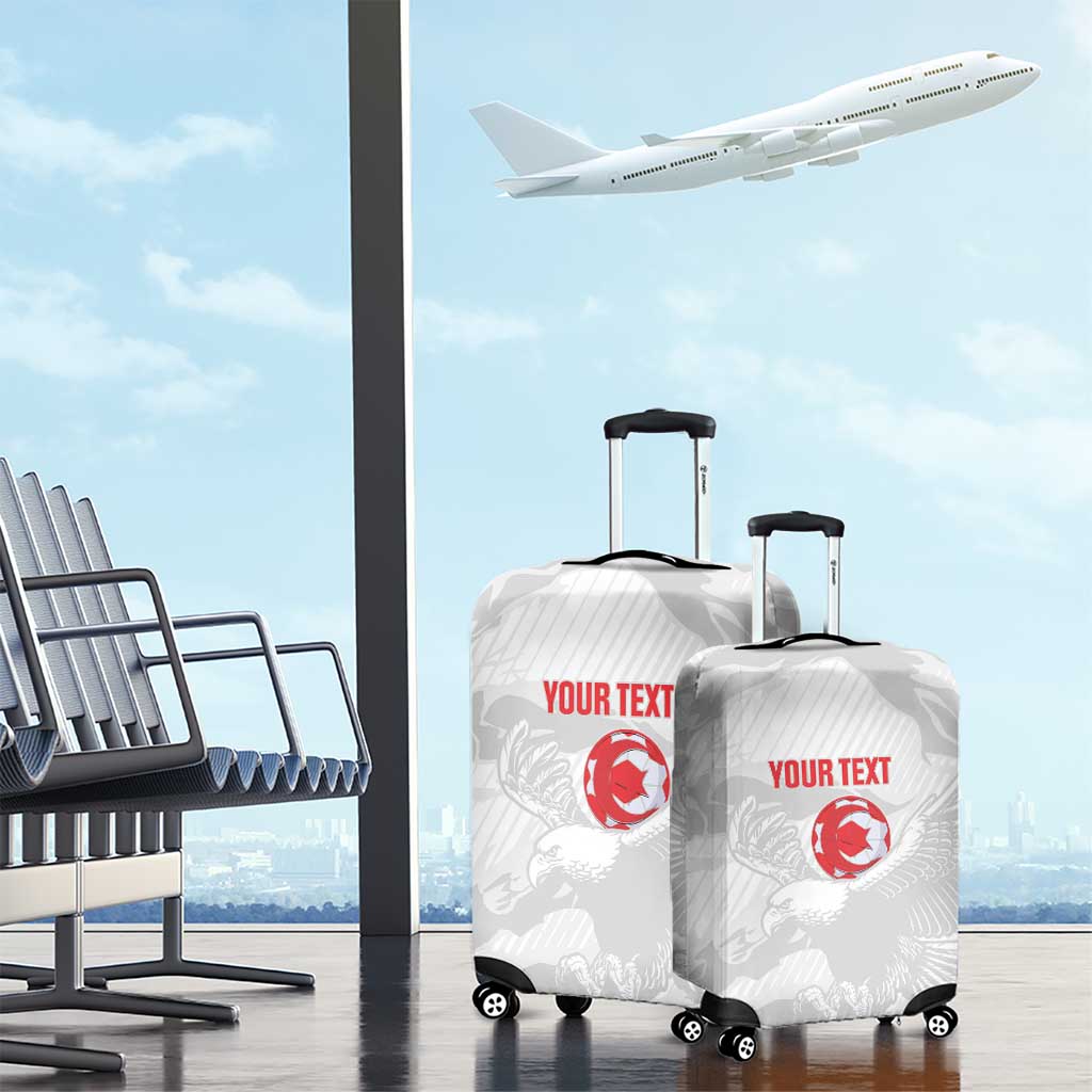 Custom Tunisia Football Luggage Cover 2026 Eagles of Carthage White Grunge - Wonder Print Shop