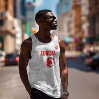 Custom Tunisia Football Men Tank Top 2026 Eagles of Carthage White Grunge - Wonder Print Shop