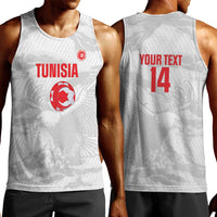 Custom Tunisia Football Men Tank Top 2026 Eagles of Carthage White Grunge - Wonder Print Shop