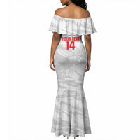 Custom Tunisia Football Mermaid Dress 2026 Eagles of Carthage White Grunge LT14