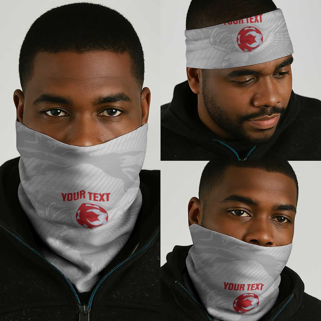 Custom Tunisia Football Neck Gaiter 2026 Eagles of Carthage White Grunge - Wonder Print Shop