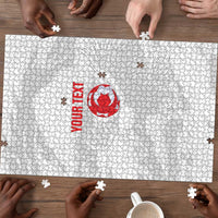Custom Tunisia Football Puzzle 2026 Eagles of Carthage White Grunge - Wonder Print Shop