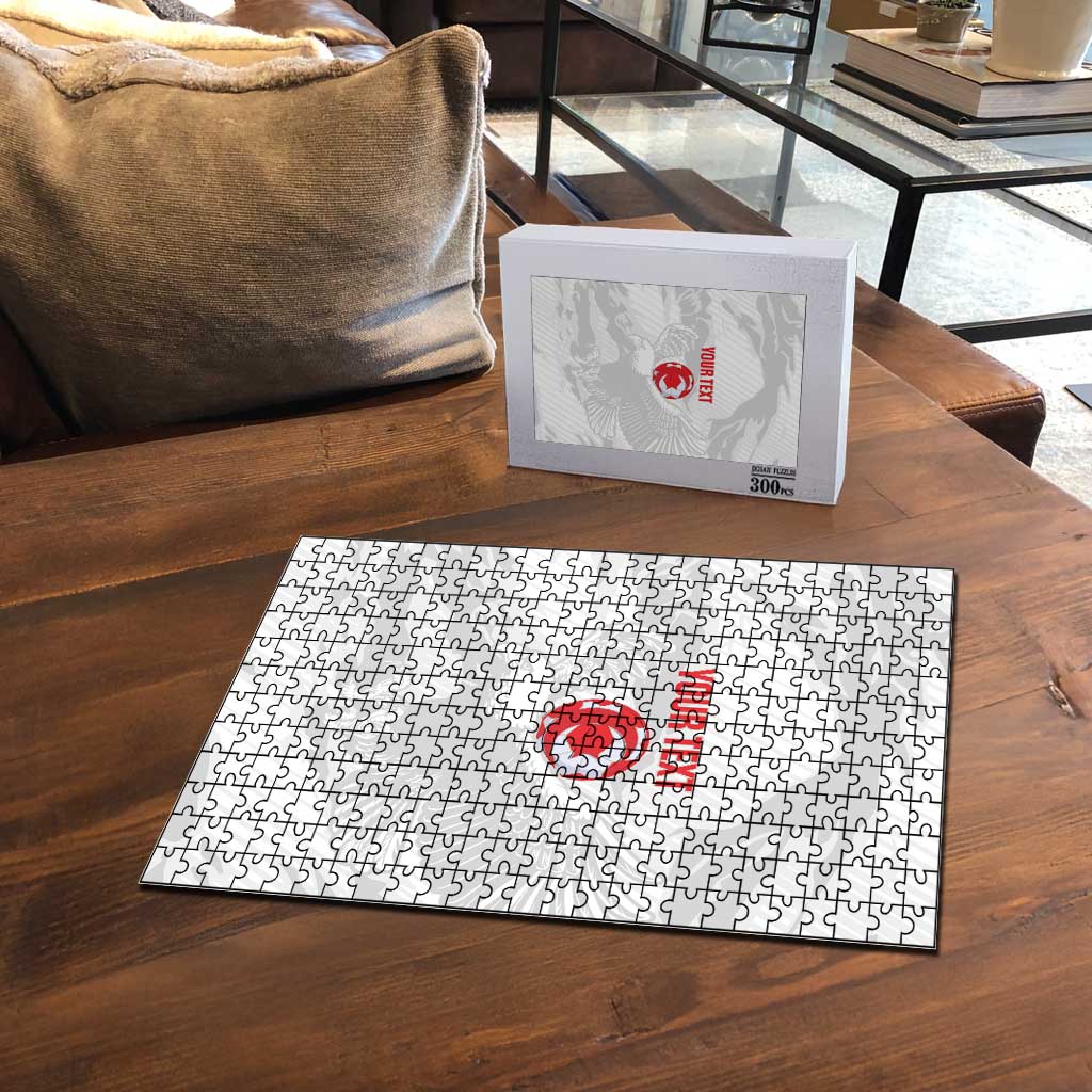 Custom Tunisia Football Puzzle 2026 Eagles of Carthage White Grunge - Wonder Print Shop
